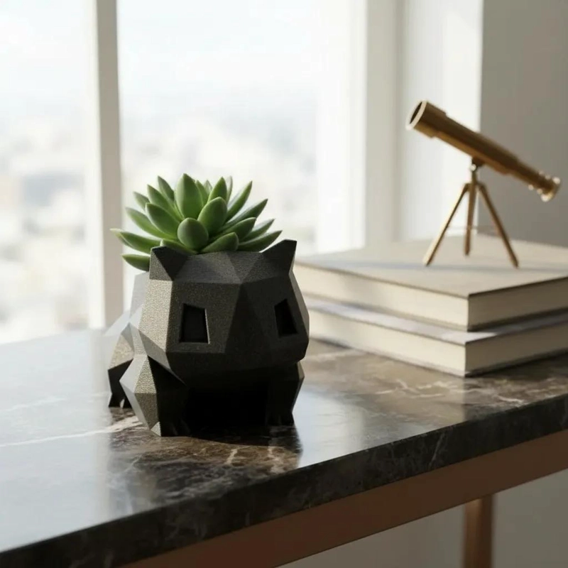 FIGURA DECORATIVA BULBASAUR MACETERO PARA ESCRITORIO EN DISEÑO 3D - 3
