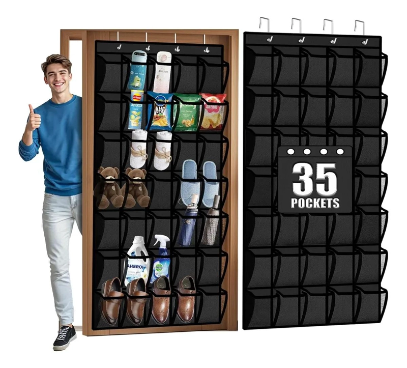 ORGANIZADOR DE ZAPATOS CON 35 BOLSILLOS PARA COLGAR EN PUERTA - 1