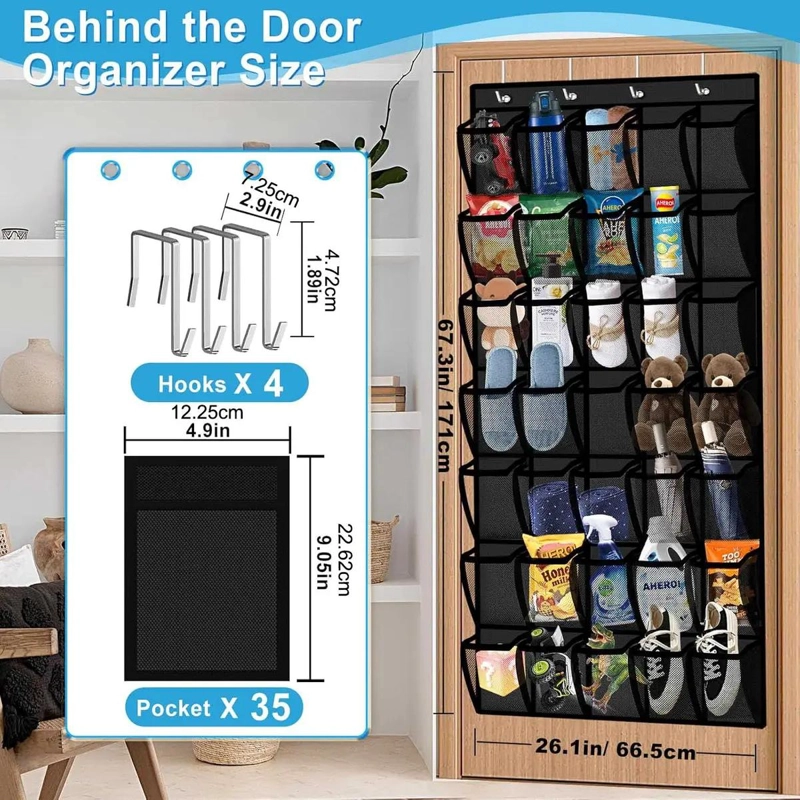 ORGANIZADOR DE ZAPATOS CON 35 BOLSILLOS PARA COLGAR EN PUERTA - 2