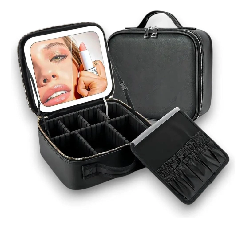 CAJA ORGANIZADORA PARA COSME TICOS CON ESPEJO Y COMPARTIMENTOS - 1