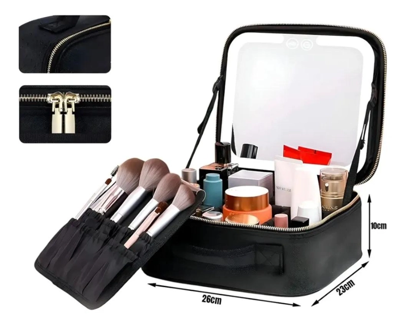 CAJA ORGANIZADORA PARA COSME TICOS CON ESPEJO Y COMPARTIMENTOS - 3
