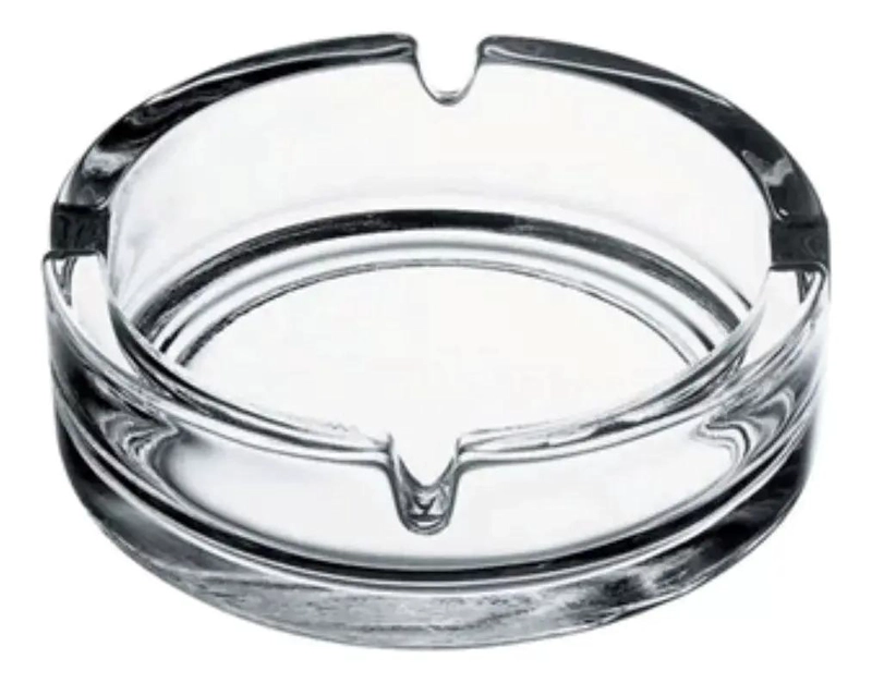 SET DE 5 CENICEROS REDONDOS DE VIDRIO TRANSPARENTE PARA USO DOME STICO - 1