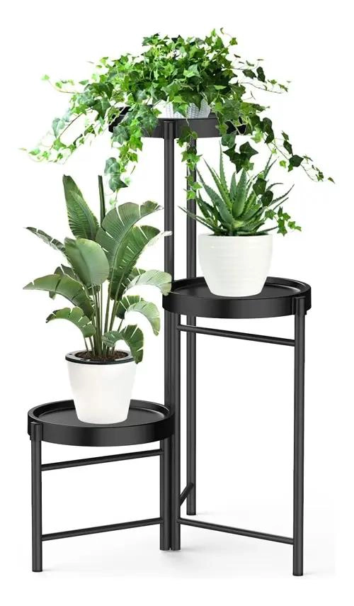 SET DE 3 ORGANIZADORES METALICOS DESMONTABLES CON PEDESTAL PARA MACETEROS - 1