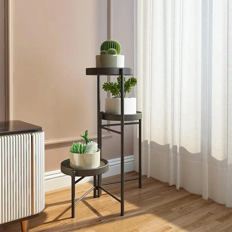 SET DE 3 ORGANIZADORES METALICOS DESMONTABLES CON PEDESTAL PARA MACETEROS - 3