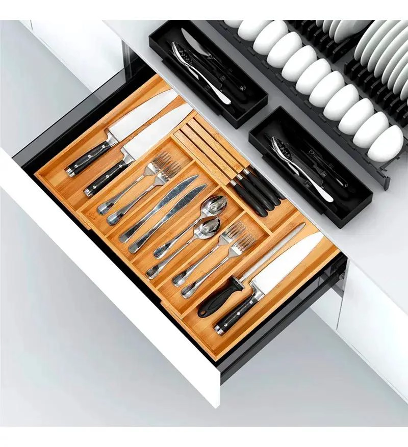 ORGANIZADOR PARA CUBIERTOS DE BAMBU PARA GABINETE Y SERVICIO - 2