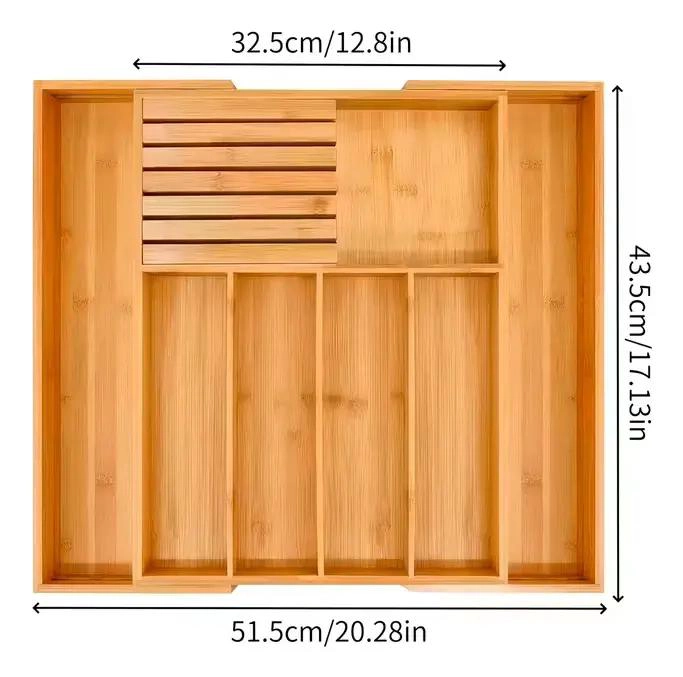 ORGANIZADOR PARA CUBIERTOS DE BAMBU PARA GABINETE Y SERVICIO - 3