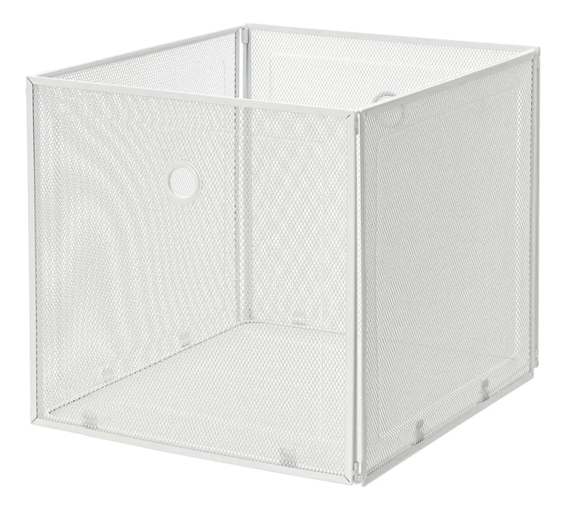 CAJA ORGANIZADORA METALICA CON MALLA BLANCA 33X37X33 CM - 1
