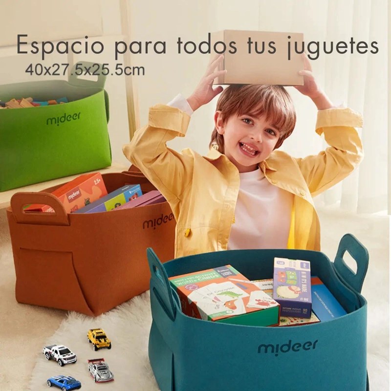 CANASTA PLEGABLE PARA ALMACENAR Y ORGANIZAR JUGUETES Y ROPA - 3