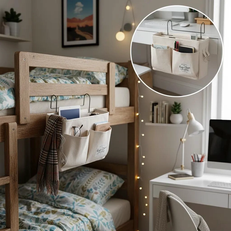 ORGANIZADOR COLGANTE PARA CAMA CON MULTIPLES BOLSILLOS MULTIUSO - 2