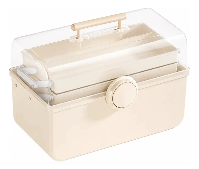 CAJA ORGANIZADORA PORTATIL PARA MAQUILLAJE Y COSME TICOS CON COMPARTIMENTOS - 1