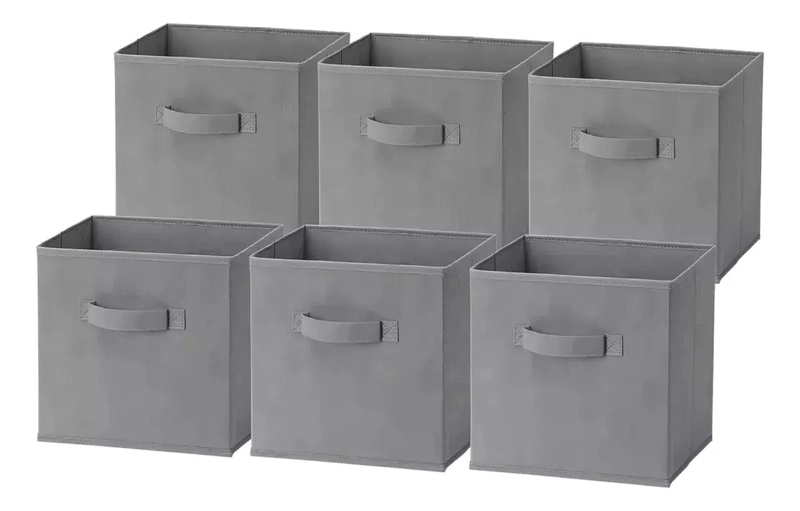 SET DE 6 CAJAS CUBO ORGANIZADORAS PLEGABLES PARA CLOSET Y ROPA - 1