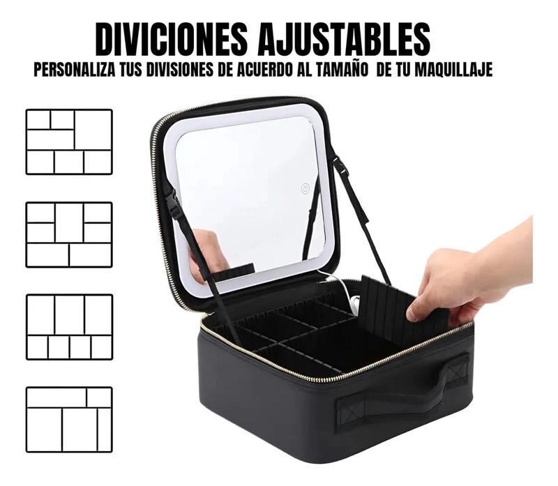 BOLSO GRANDE PARA MAQUILLAJE TIPO MALETA CON MULTIPLES COMPARTIMENTOS - 3