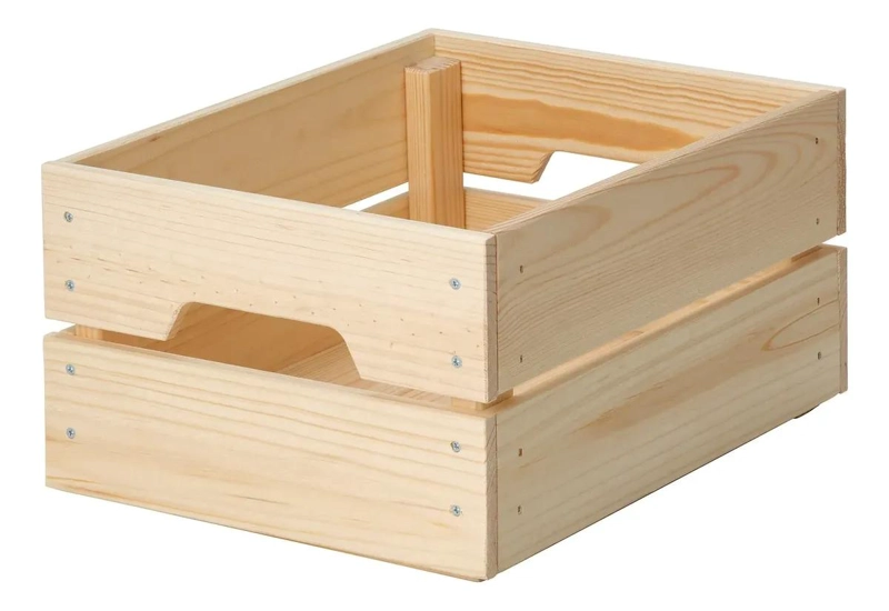 CAJA ORGANIZADORA DE PINO MACIZO CON ASAS 23X31X15 CM - 1
