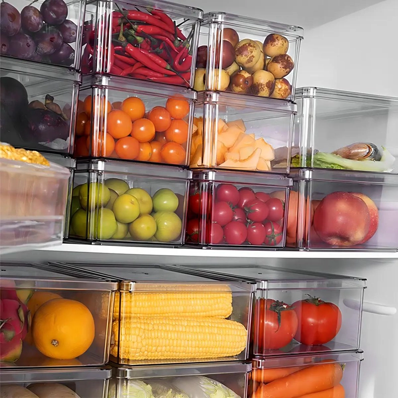 SET DE 7 CONTENEDORES TRANSPARENTES CON TAPA PARA REFRIGERADOR Y COCINA - 4