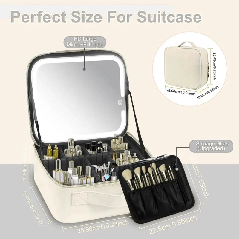 ORGANIZADOR PARA COSME TICOS CON LUZ LED INTEGRADA Y COMPARTIMENTOS - 4