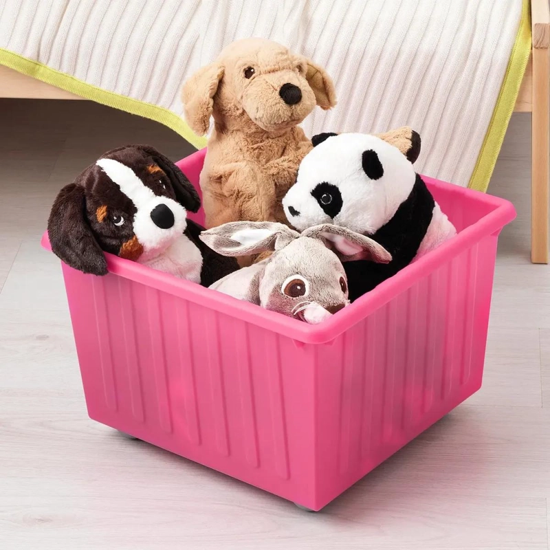 CAJA ORGANIZADORA INFANTIL CON RUEDAS 39X39 CM COLOR ROSADO - 2