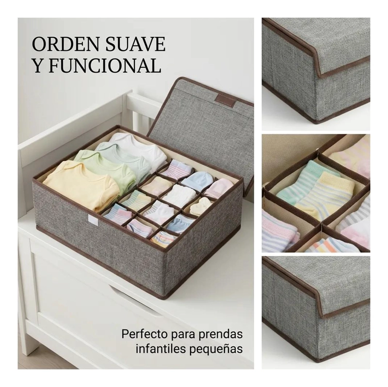 ORGANIZADOR PARA ROPA Y ACCESORIOS DE BEBE  EN COLOR GRIS - 3