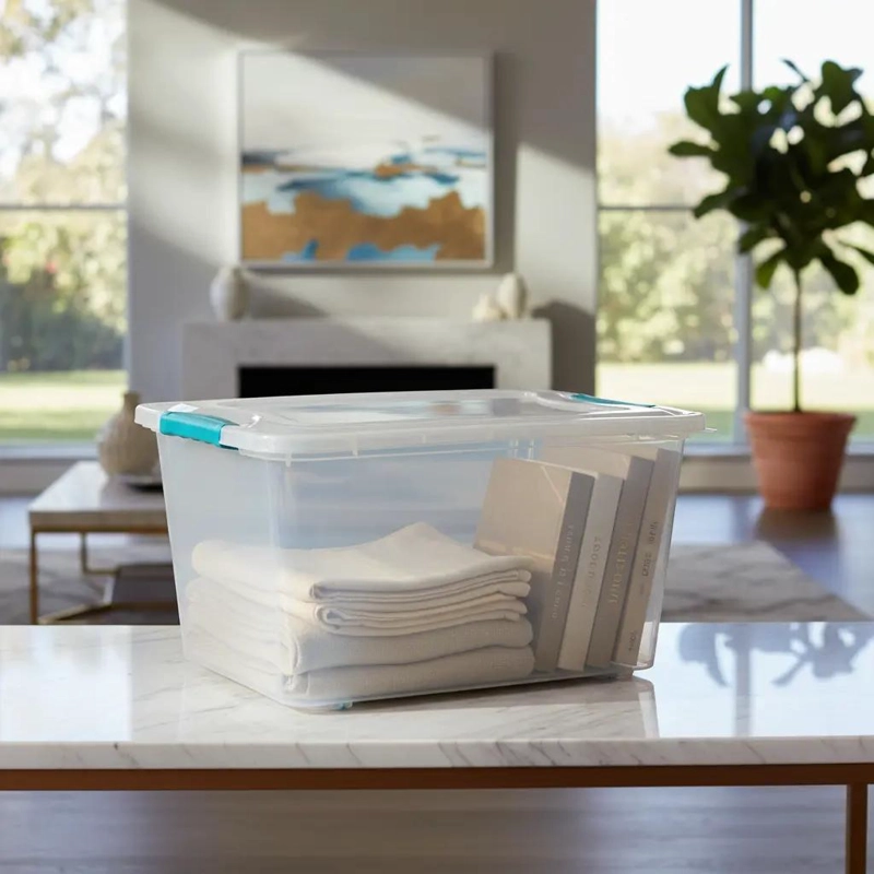 CAJA ORGANIZADORA APILABLE CON RUEDAS CAPACIDAD 58 LITROS - 1