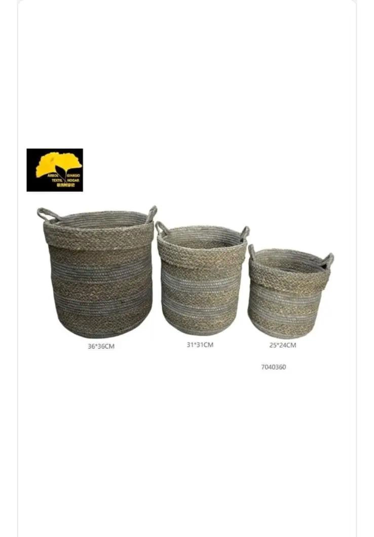 SET DE 3 CANASTOS ORGANIZADORES DE DIFERENTES TAMAÑOS PARA HOGAR - 5