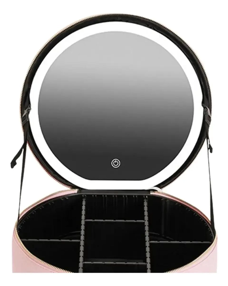 ESTUCHE DE MAQUILLAJE CON ESPEJO LED Y PORTA BROCHAS INTEGRADO - 3
