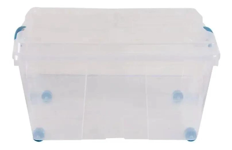 CAJA ORGANIZADORA TRANSPARENTE CON RUEDAS CAPACIDAD 60 LITROS - 2
