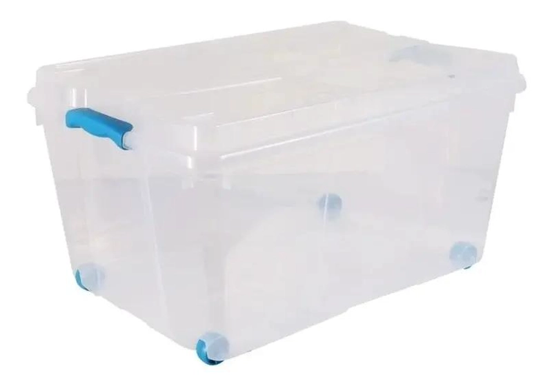 CAJA ORGANIZADORA TRANSPARENTE CON RUEDAS CAPACIDAD 60 LITROS - 4