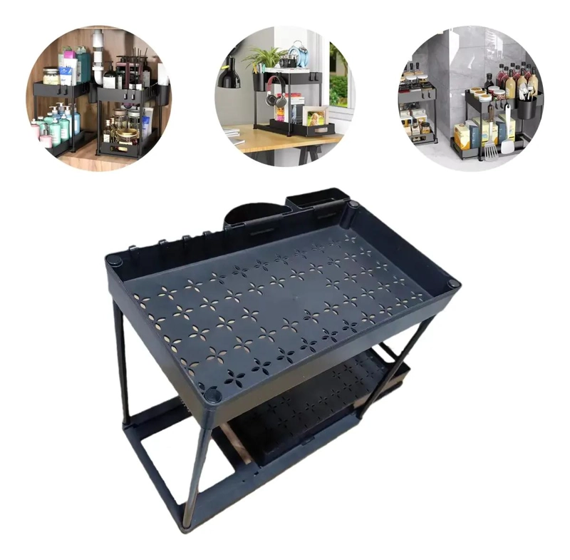 ORGANIZADOR EXTRAIBLE PARA LAVAPLATOS BAJO FREGADERO EN COCINA Y BAÑO - 1