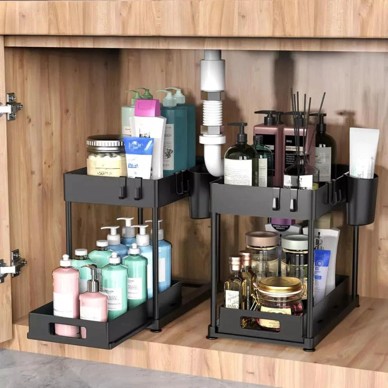ORGANIZADOR EXTRAIBLE PARA LAVAPLATOS BAJO FREGADERO EN COCINA Y BAÑO - 5