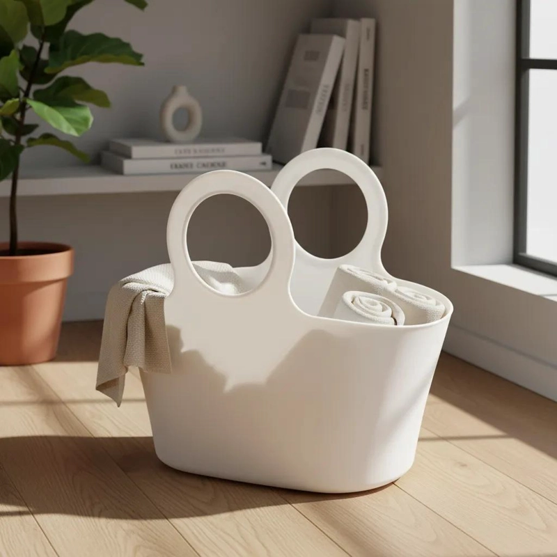 CANASTO PLASTICO ORGANIZADOR CON MEDIDAS 30X15X27 CM PARA ALMACENAMIENTO - 3