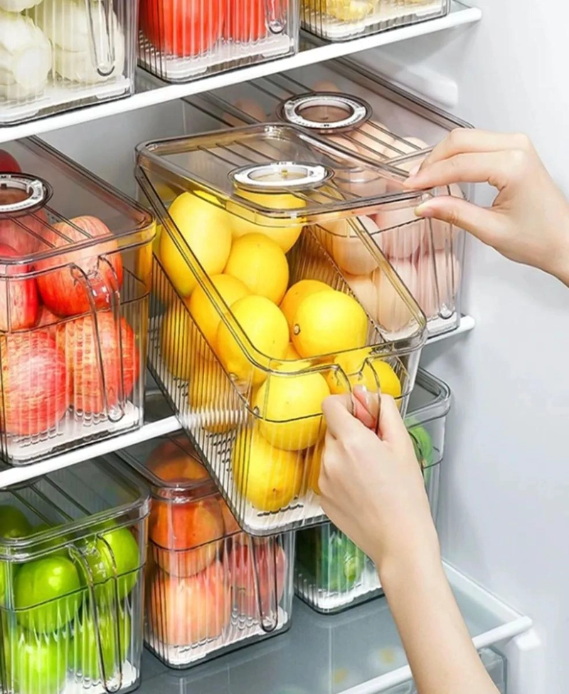 SET DE 6 ORGANIZADORES PARA REFRIGERADOR CON TAPA HERME TICA - 4