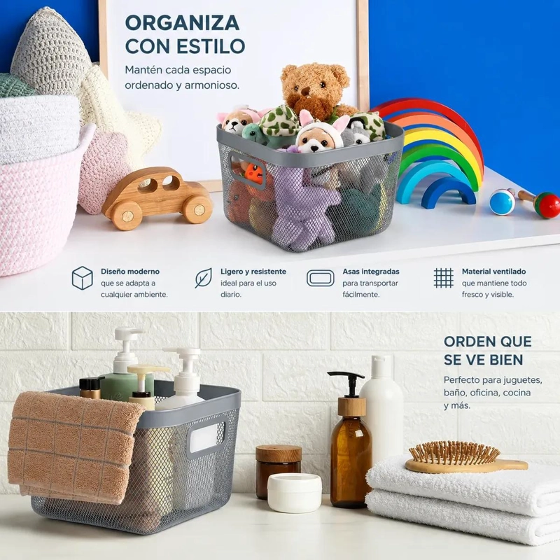 CONTENEDOR METALICO MULTIUSO PARA ALMACENAMIENTO Y ORGANIZACION - 4