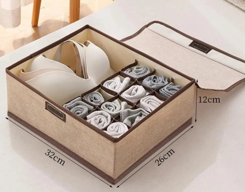 CAJA ORGANIZADORA MULTIUSO PARA ROPA Y ACCESORIOS BEIGE - 2