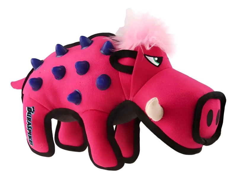 PELUCHE PARA PERRO CON TEXTURA DURADERA EN FORMA DE JABALI ROSADO - 1