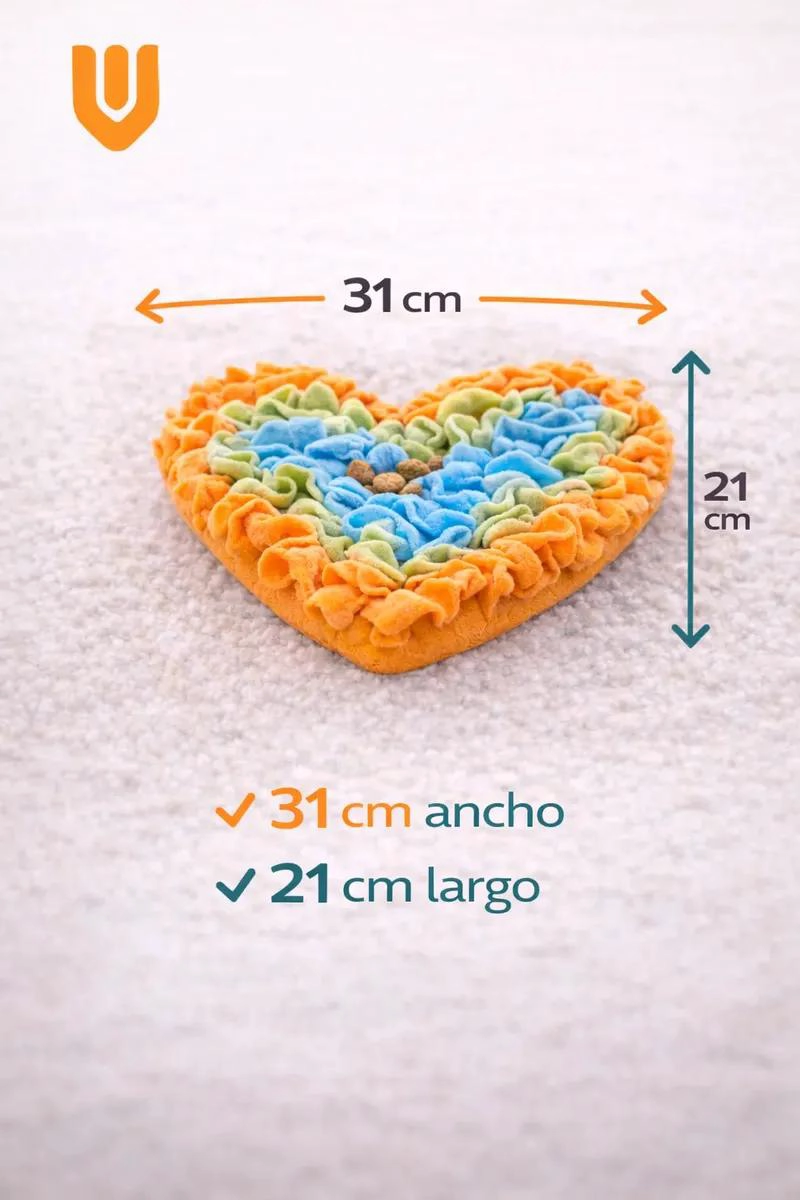 ALFOMBRA OLFATIVA EN FORMA DE CORAZON PARA JUEGOS INTERACTIVOS CON PERROS - 2