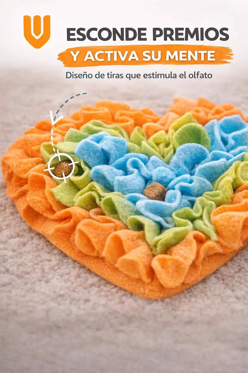 ALFOMBRA OLFATIVA EN FORMA DE CORAZON PARA JUEGOS INTERACTIVOS CON PERROS - 3