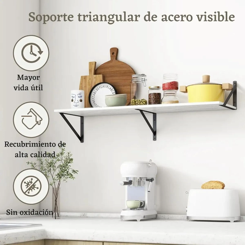 SET DE 2 ESTANTES ORGANIZADORES FLOTANTES PARA BAÑO Y PARED - 4