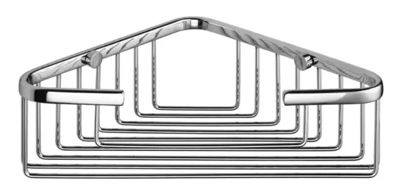ORGANIZADOR ESQUINERO PARA BAÑO EN ACERO CROMADO PLATEADO - 1
