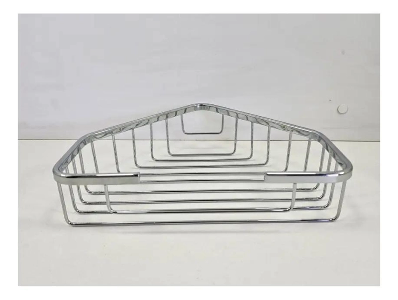 ORGANIZADOR ESQUINERO PARA BAÑO EN ACERO CROMADO PLATEADO - 3