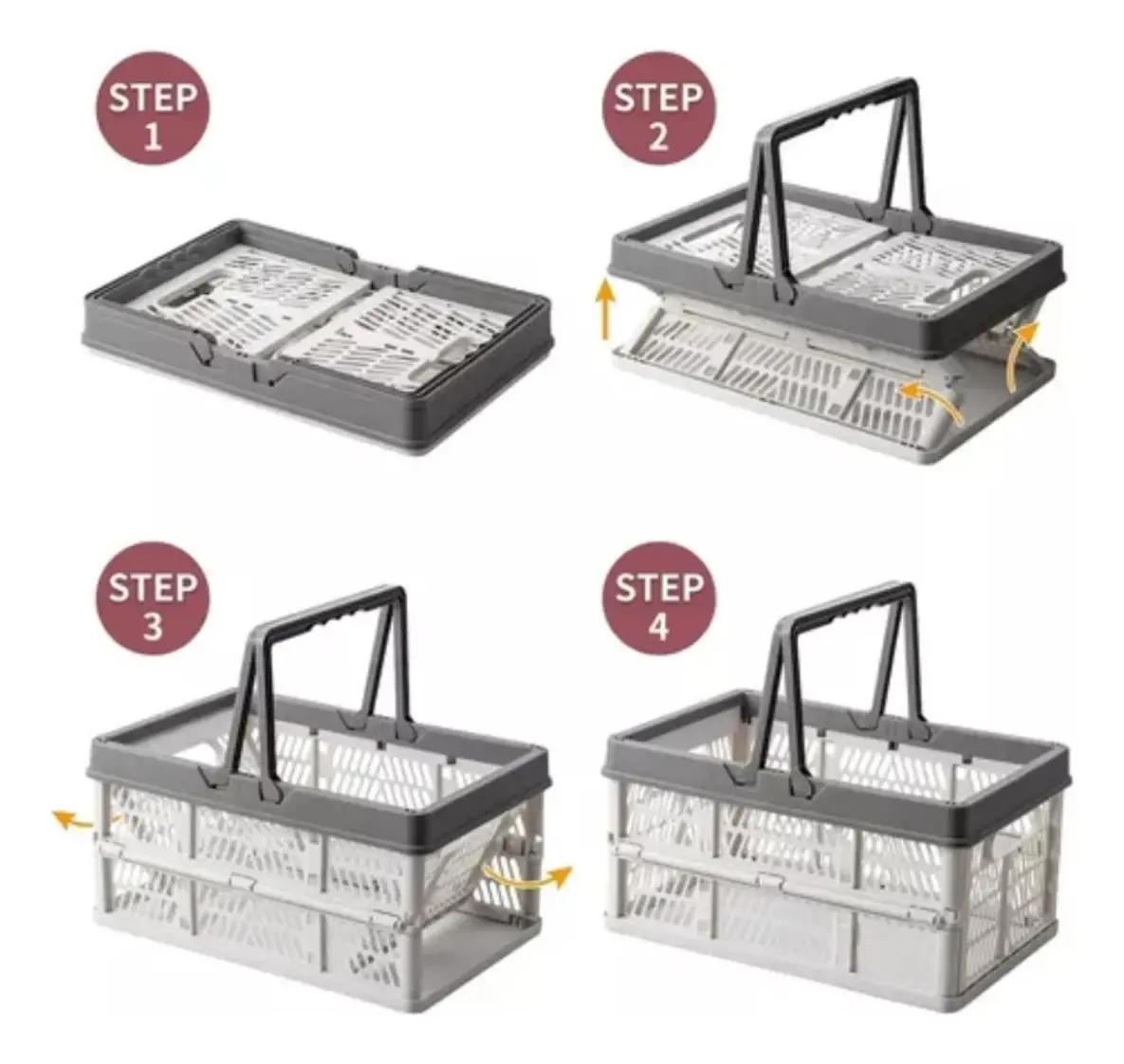 CESTA PLEGABLE PARA COMPRA Y ALMACENAMIENTO CON ESTRUCTURA DE PVC - 2