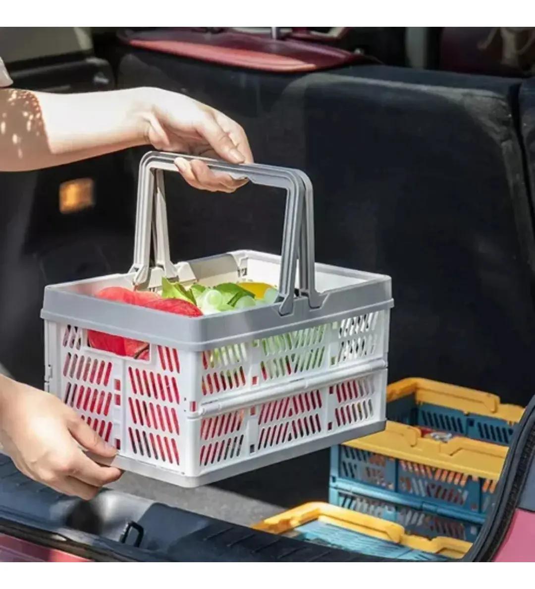 CESTA PLEGABLE PARA COMPRA Y ALMACENAMIENTO CON ESTRUCTURA DE PVC - 4