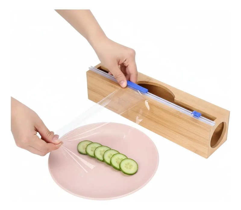 DISPENSADOR DE PAPEL DE BAMBU PARA ROLLOS DE COCINA Y FILM - 2