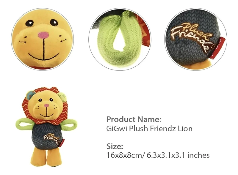 PELUCHE PARA PERROS CON FORMA DE LEON Y SONIDO INCORPORADO - 1