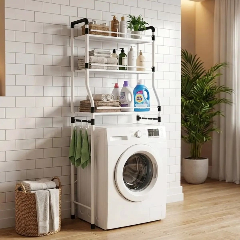ORGANIZADOR DE BAÑO CON 3 NIVELES Y ESTRUCTURA COMPACTA DE 46X25X155 CM - 1