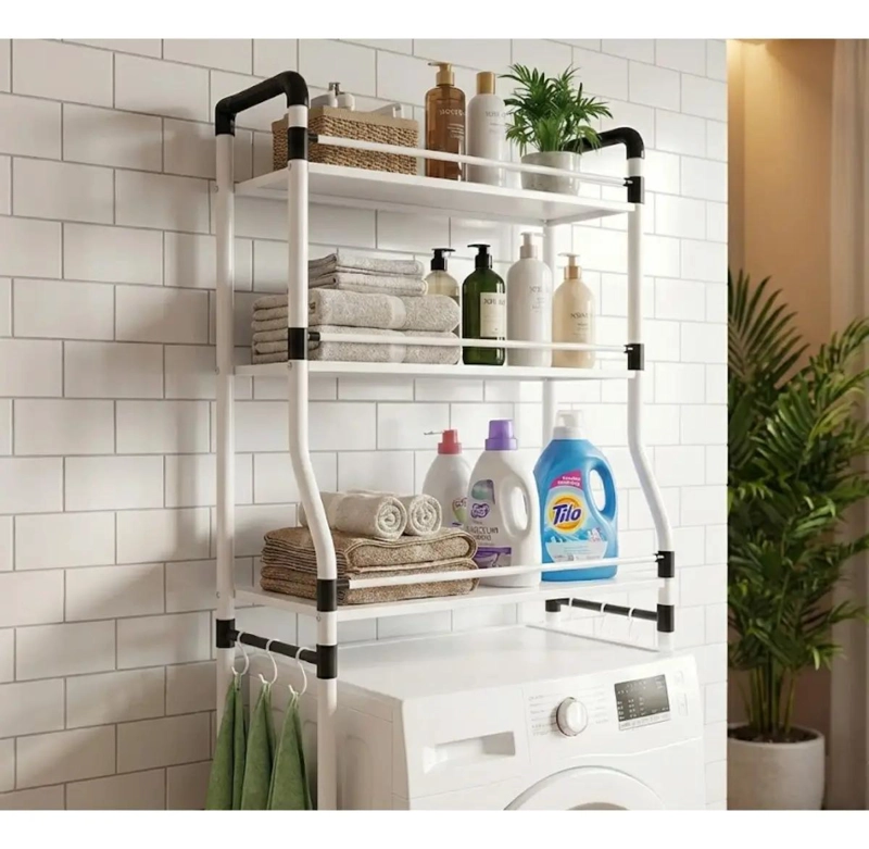 ORGANIZADOR DE BAÑO CON 3 NIVELES Y ESTRUCTURA COMPACTA DE 46X25X155 CM - 3
