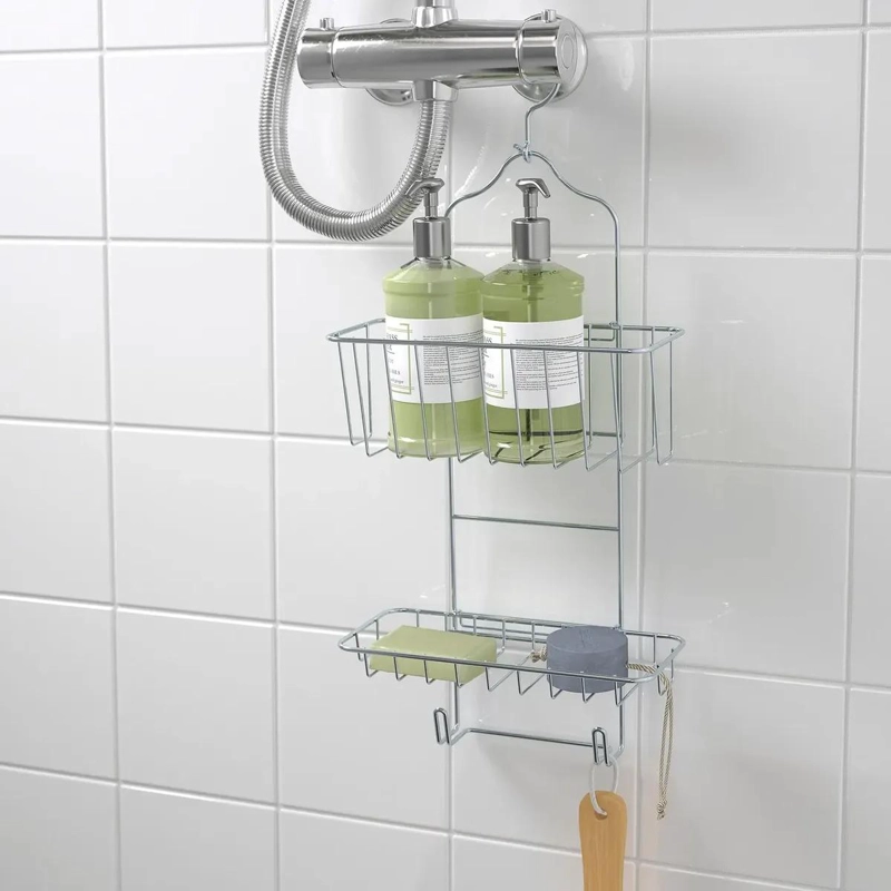 ORGANIZADOR COLGANTE PARA DUCHA DE ACERO GALVANIZADO 24X53 CM - 2