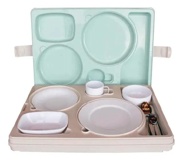BANDEJA TE RMICA CON CINCO COMPARTIMIENTOS PARA ALIMENTOS VARIADOS - 3