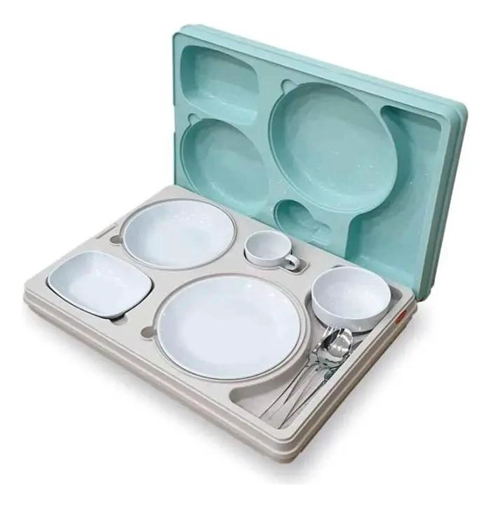 BANDEJA TE RMICA CON CINCO COMPARTIMIENTOS PARA ALIMENTOS VARIADOS - 4