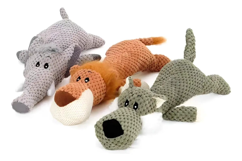 SET DE 3 PELUCHES CON SONIDO PARA MASCOTAS MORDEDORES RESISTENTES - 1