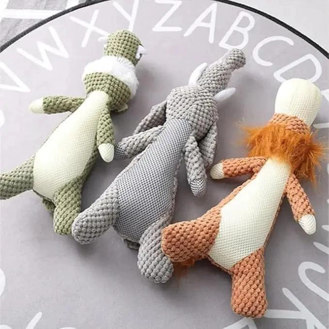 SET DE 3 PELUCHES CON SONIDO PARA MASCOTAS MORDEDORES RESISTENTES - 2
