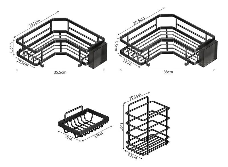 ESTANTE METALICO PARA BAÑO SIN NECESIDAD DE TALADRO, ORGANIZADOR PARA DUCHA - 3